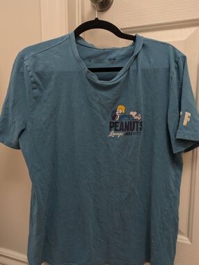 Peanuts Teal Blue Lounge Jazz Short Sleeve Tee